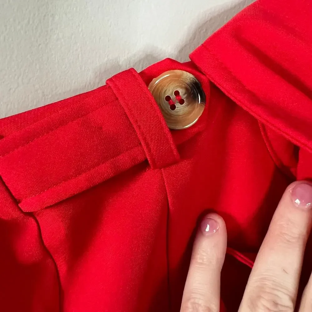 New without tags Walter Baker Freya Red Trench Coat Jacket Size Small - Picture 16 of 16